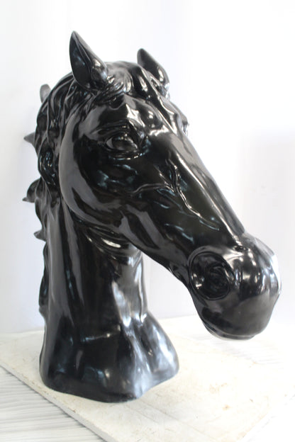 Pure Elegance, Fiberglass Black Stallion Bust 36" x 14" x 36"H