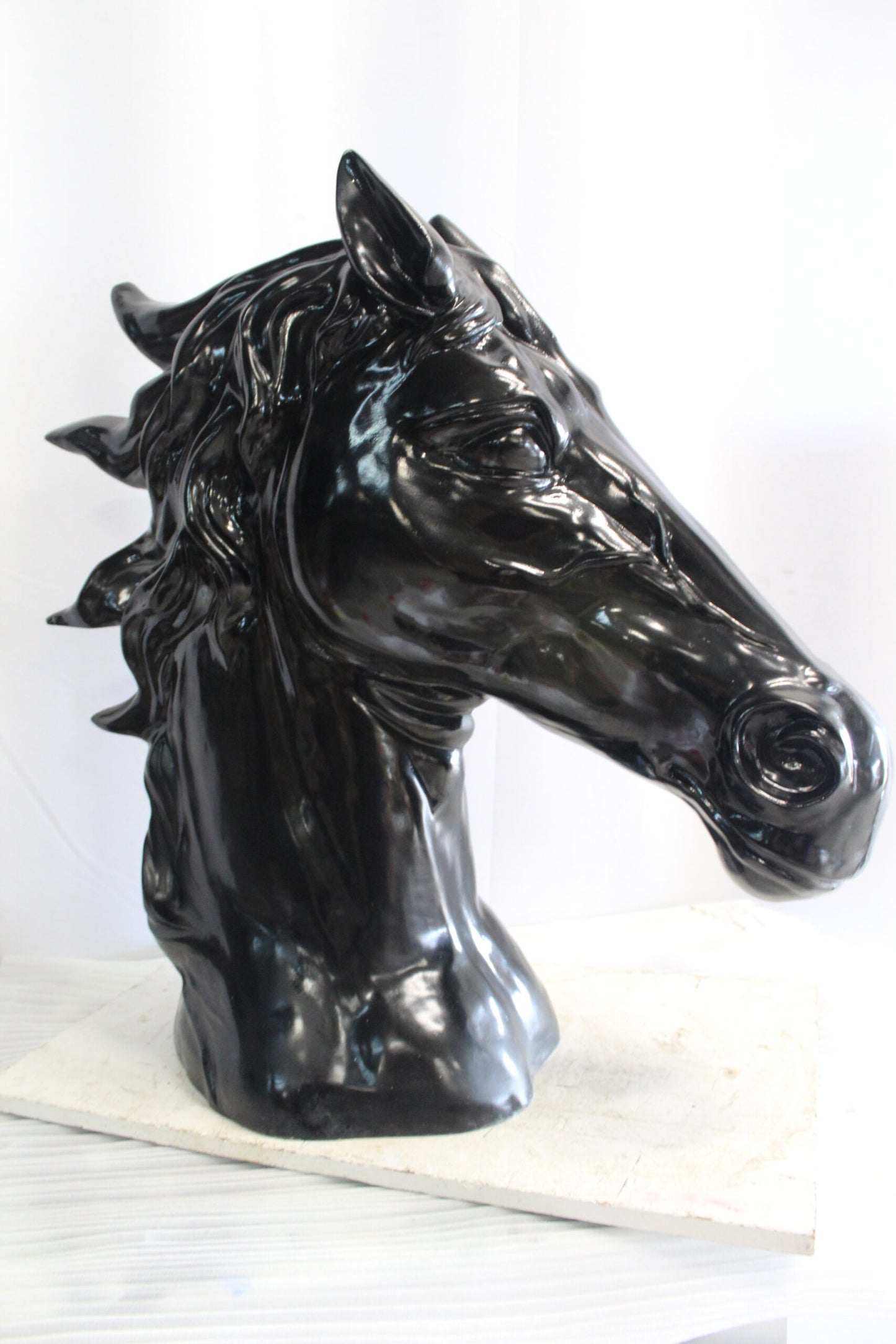 Pure Elegance, Fiberglass Black Stallion Bust 36" x 14" x 36"H