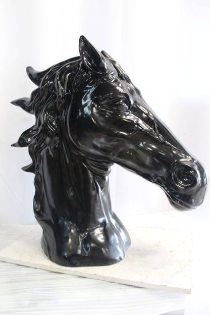 Pure Elegance, Fiberglass Black Stallion Bust 36" x 14" x 36"H