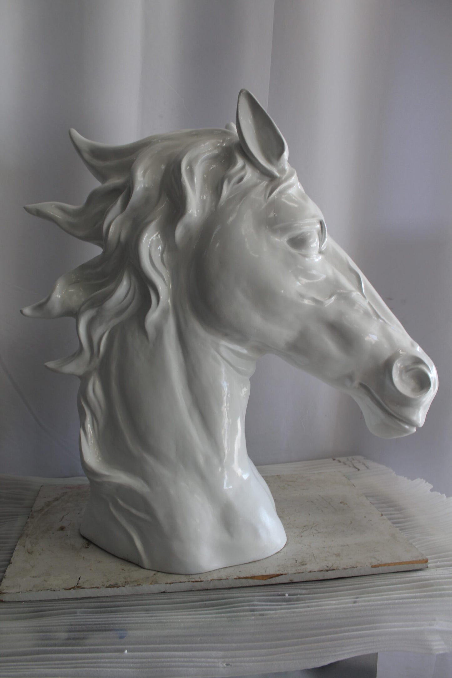 Pure Elegance, Fiberglass White Stallion Bust 36" x 14" x 36"H