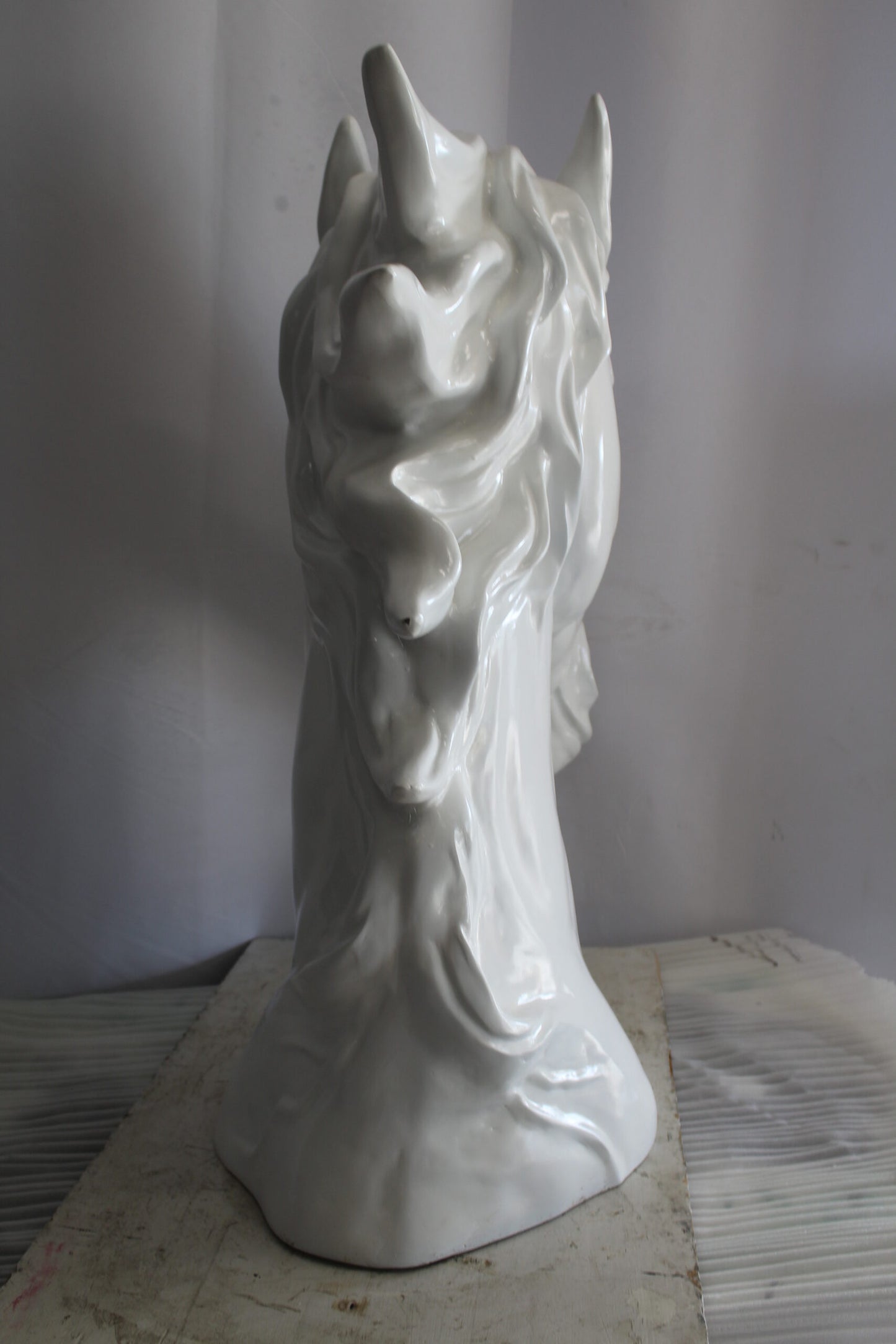 Pure Elegance, Fiberglass White Stallion Bust 36" x 14" x 36"H