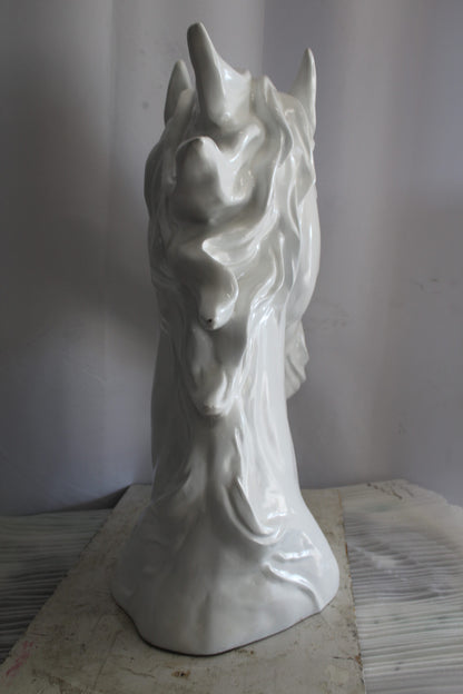 Pure Elegance, Fiberglass White Stallion Bust 36" x 14" x 36"H