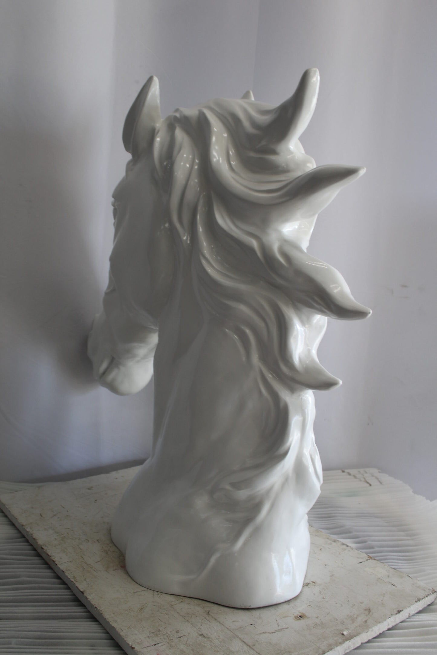 Pure Elegance, Fiberglass White Stallion Bust 36" x 14" x 36"H