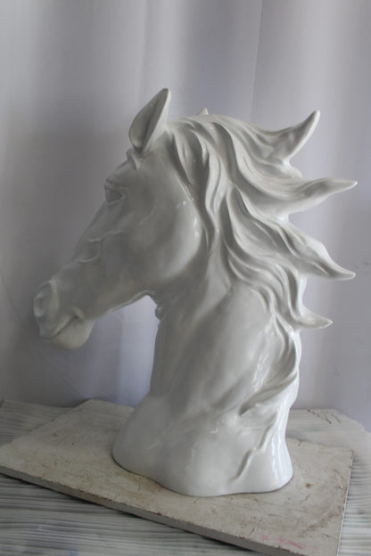 Pure Elegance, Fiberglass White Stallion Bust 36" x 14" x 36"H