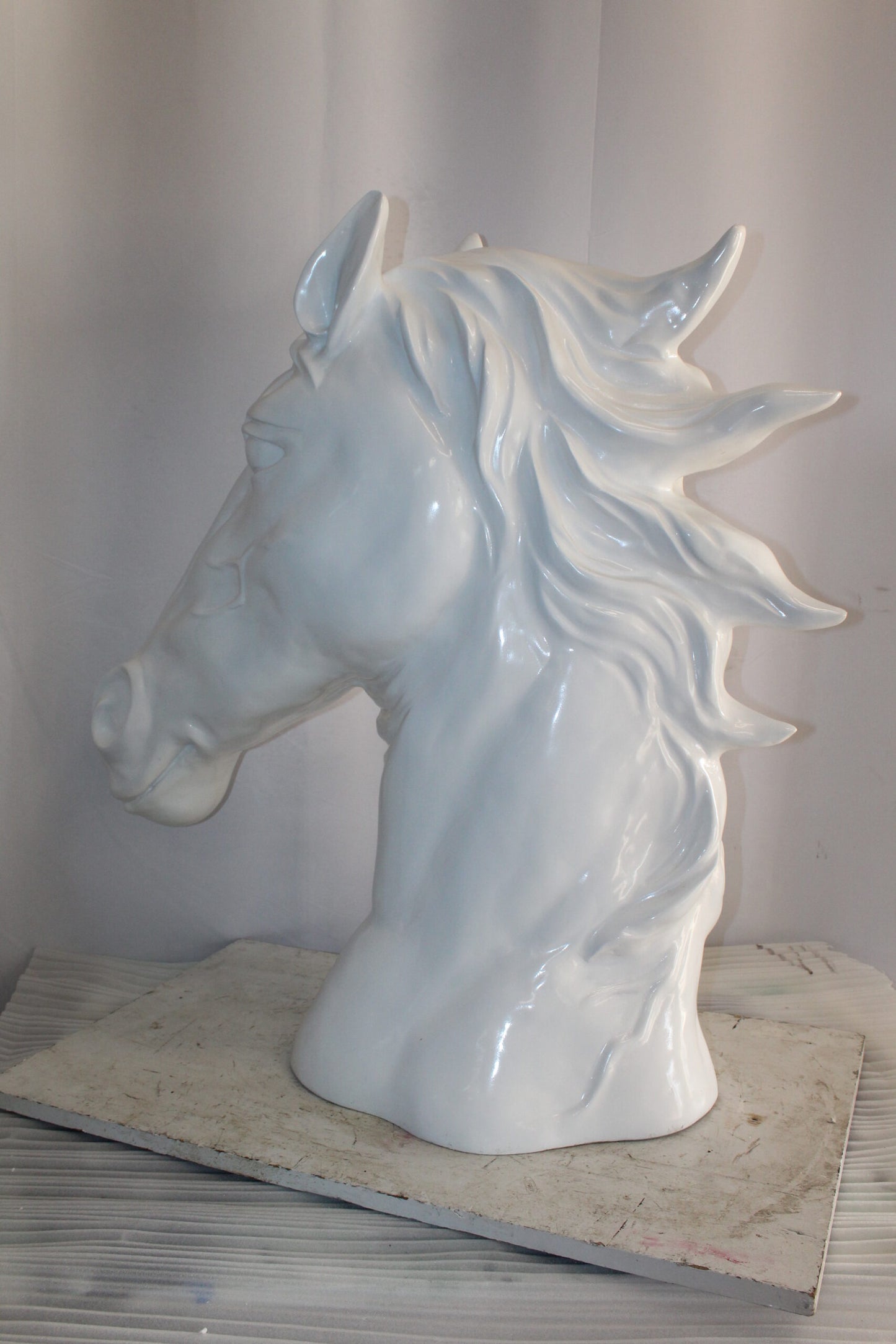 Pure Elegance, Fiberglass White Stallion Bust 36" x 14" x 36"H
