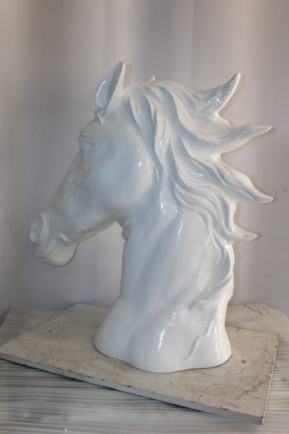 Pure Elegance, Fiberglass White Stallion Bust 36" x 14" x 36"H