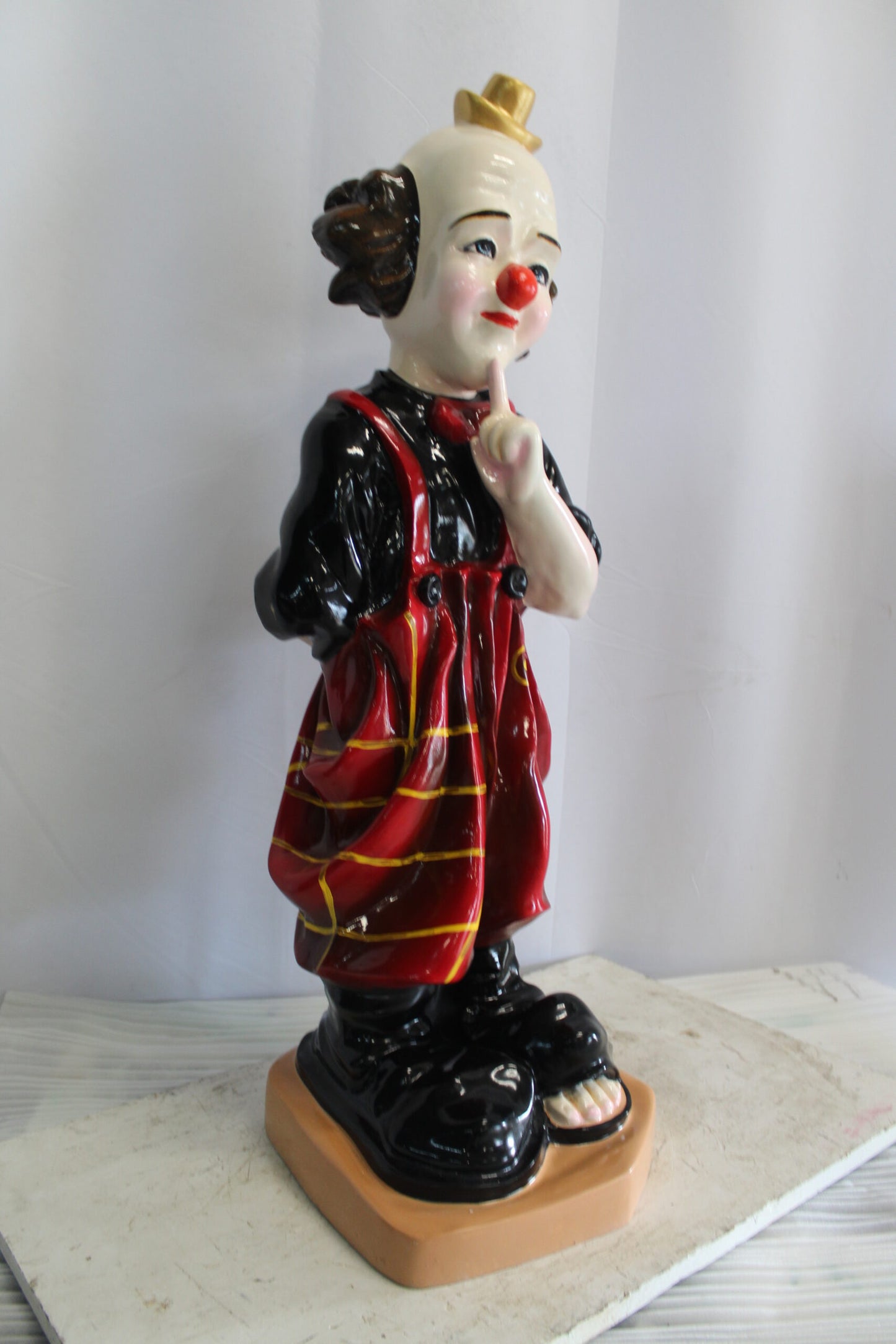 Fiberglass Clown Statue, Big Top Charm for Your Space 14" x 16" x 40"H