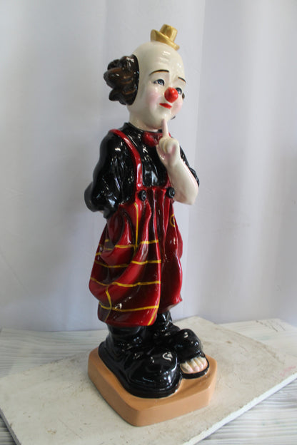 Fiberglass Clown Statue, Big Top Charm for Your Space 14" x 16" x 40"H