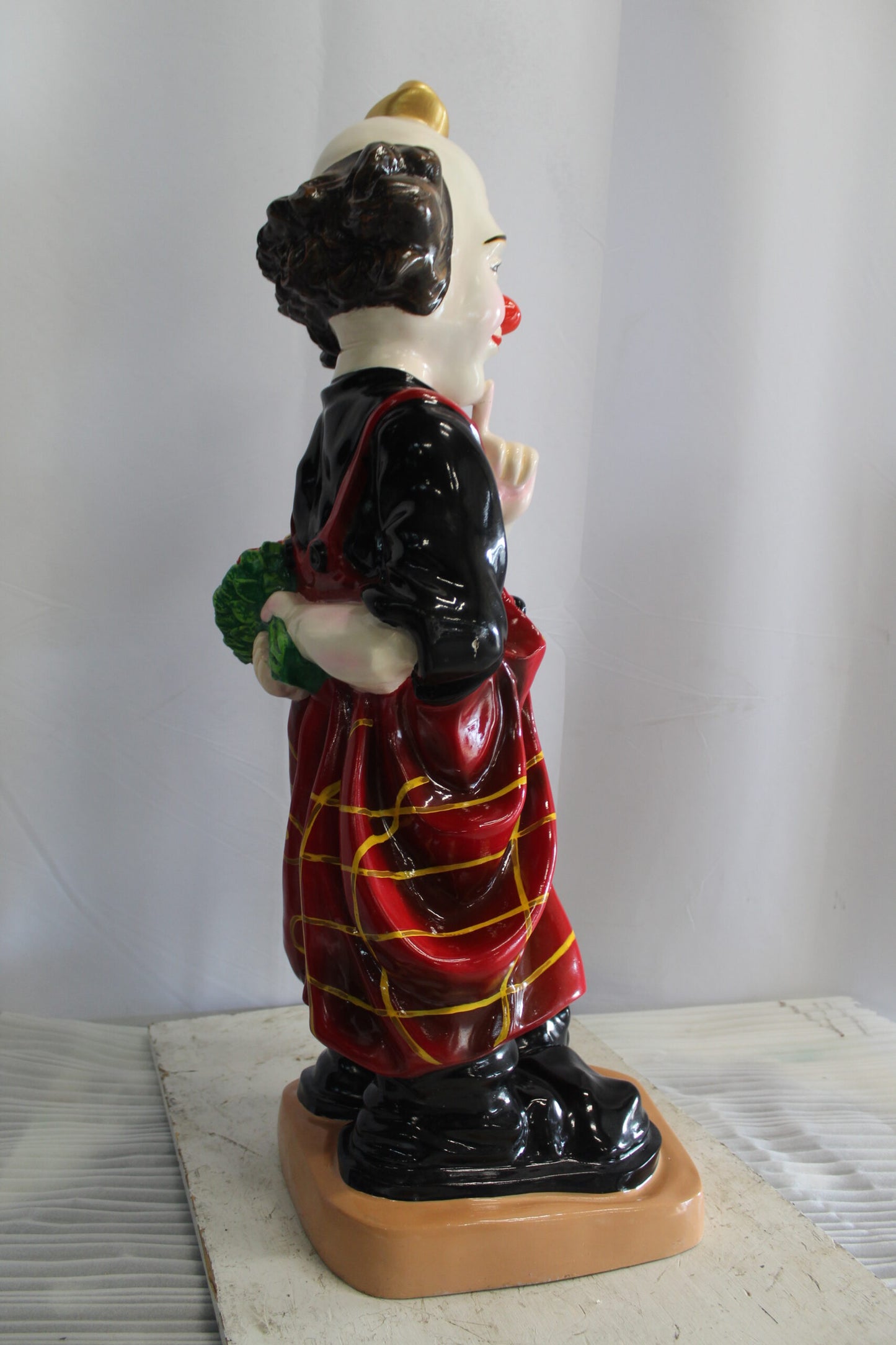 Fiberglass Clown Statue, Big Top Charm for Your Space 14" x 16" x 40"H