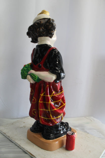 Fiberglass Clown Statue, Big Top Charm for Your Space 14" x 16" x 40"H