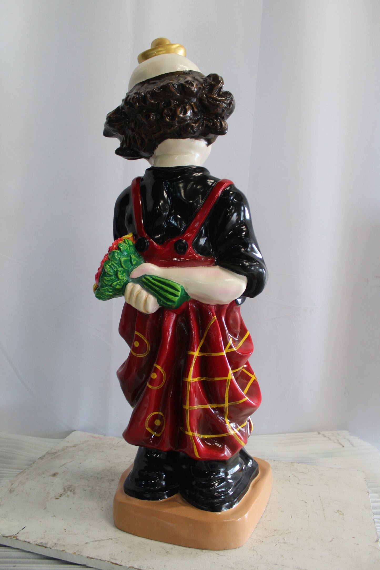 Fiberglass Clown Statue, Big Top Charm for Your Space 14" x 16" x 40"H