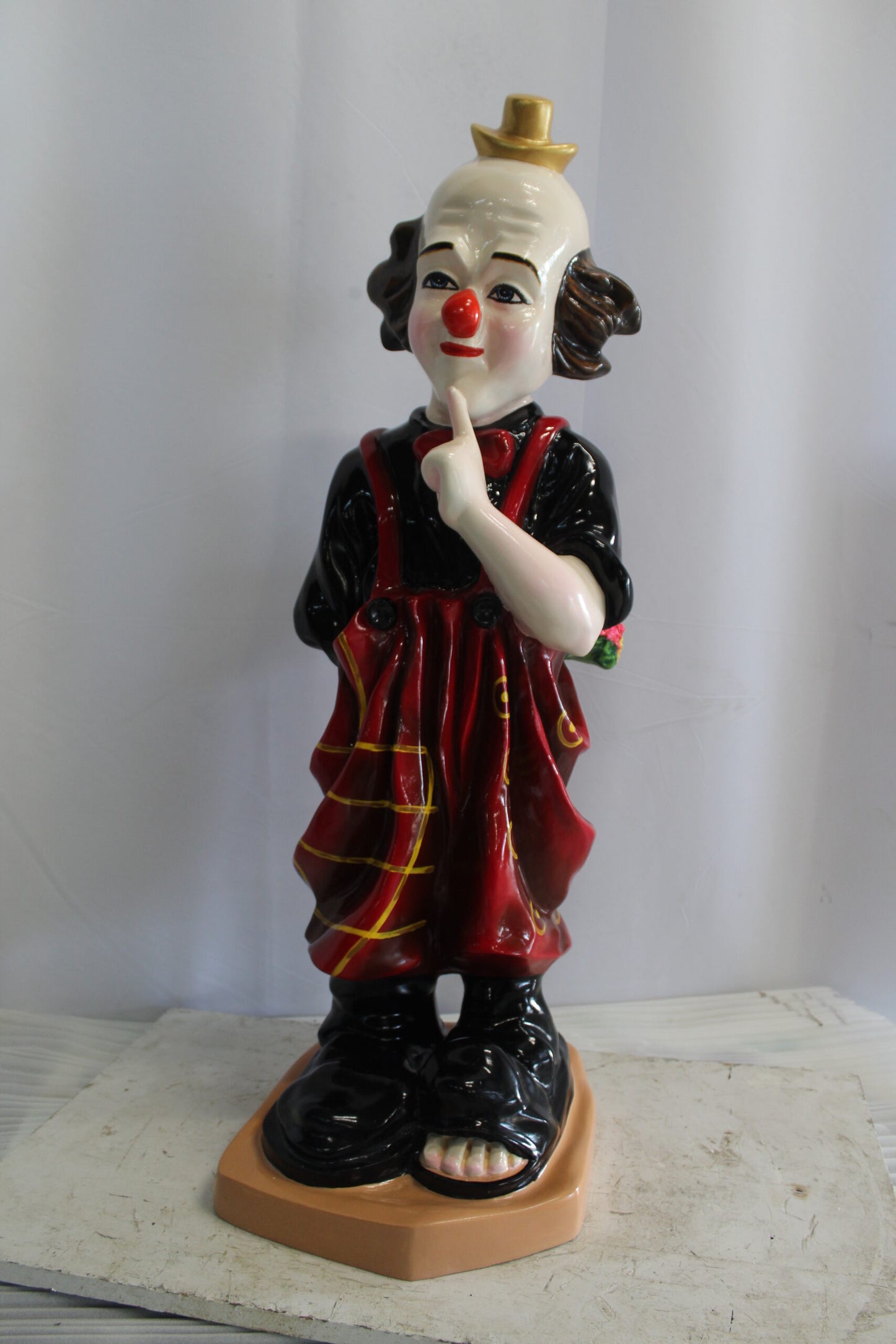 Fiberglass Clown Statue, Big Top Charm for Your Space 14" x 16" x 40"H