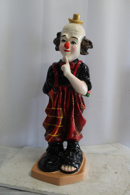 Fiberglass Clown Statue, Big Top Charm for Your Space 14" x 16" x 40"H