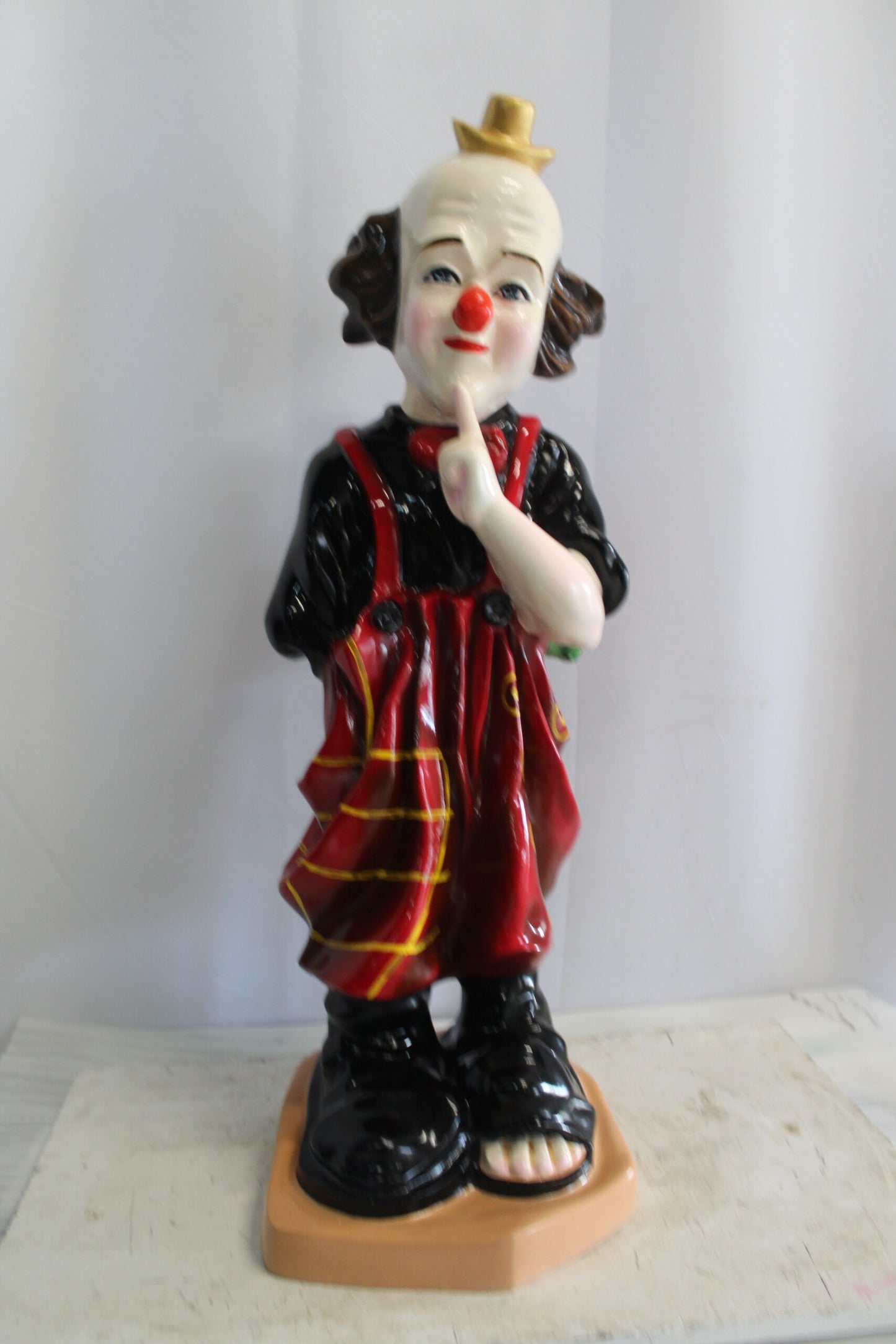 Fiberglass Clown Statue, Big Top Charm for Your Space 14" x 16" x 40"H