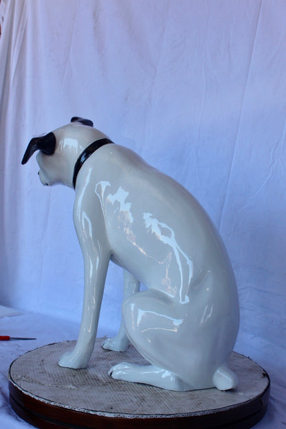 Jack Russel Terrier dog bronze statue -  Size: 25"L x 11"W x 26"H.