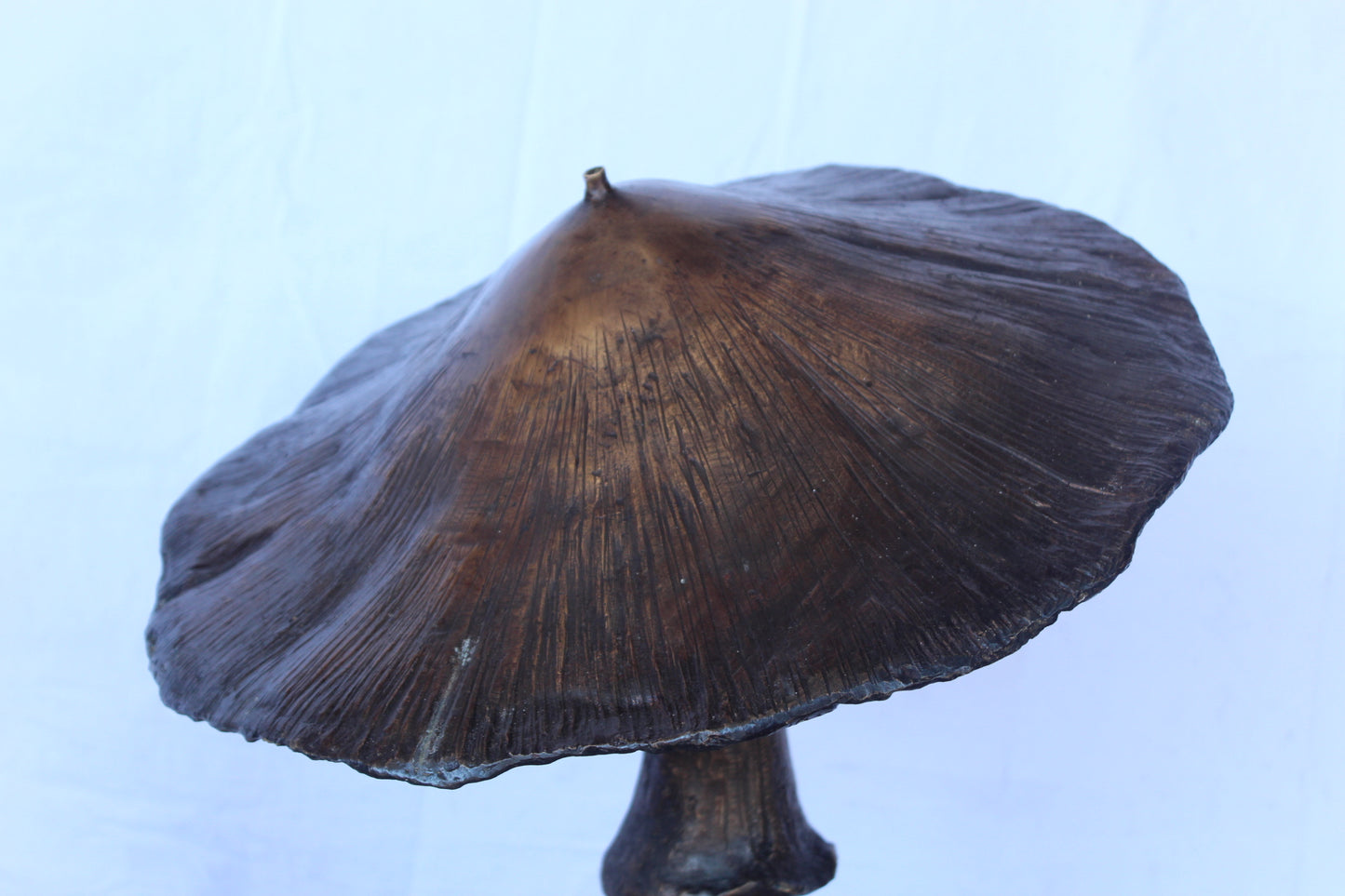 Leaning mushroom bronze statue fountain -  Size: 18"L x 17"W x 24"H.