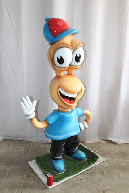 Fiberglass Peanut Cartoon Statue, Nostalgic Comic Charm 36" x 16" x 66"H
