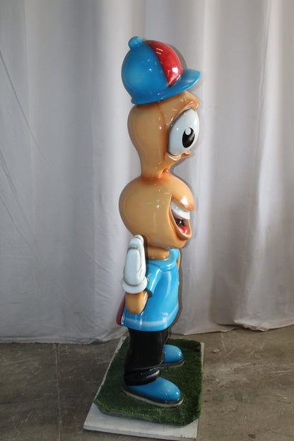 Fiberglass Peanut Cartoon Statue, Nostalgic Comic Charm 36" x 16" x 66"H