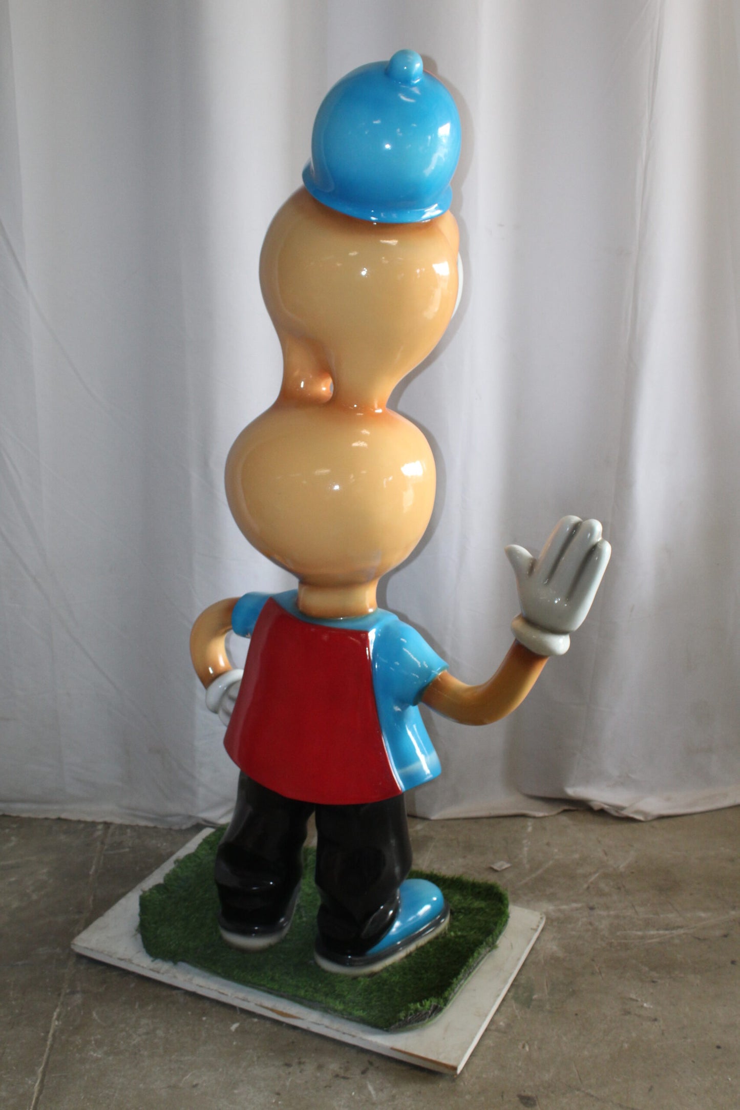 Fiberglass Peanut Cartoon Statue, Nostalgic Comic Charm 36" x 16" x 66"H