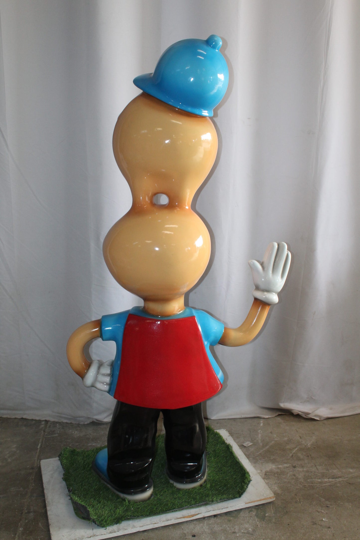 Fiberglass Peanut Cartoon Statue, Nostalgic Comic Charm 36" x 16" x 66"H