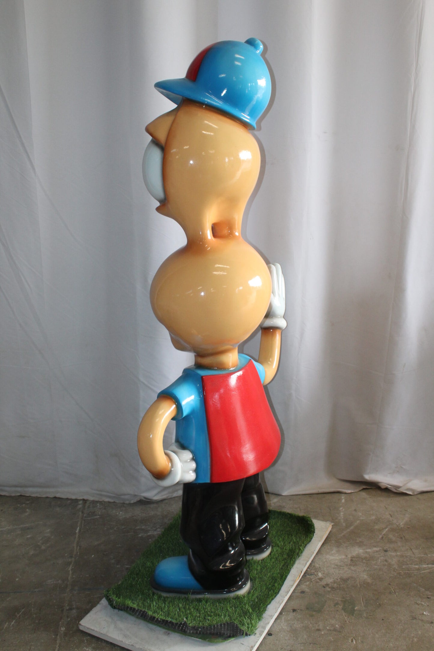 Fiberglass Peanut Cartoon Statue, Nostalgic Comic Charm 36" x 16" x 66"H
