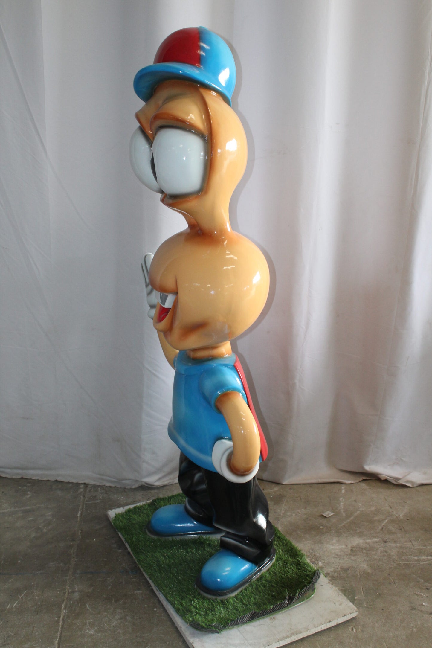 Fiberglass Peanut Cartoon Statue, Nostalgic Comic Charm 36" x 16" x 66"H