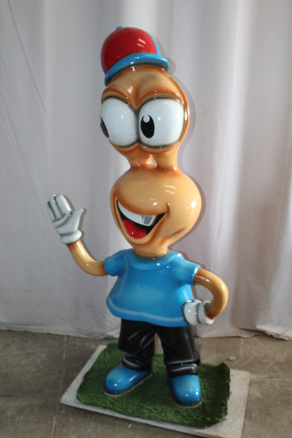 Fiberglass Peanut Cartoon Statue, Nostalgic Comic Charm 36" x 16" x 66"H