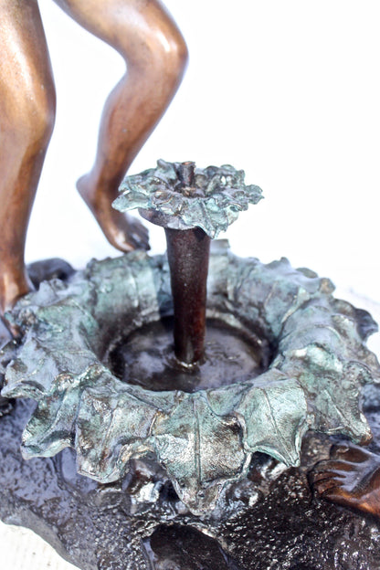 Young dancing girls circling fountain bronze statue -  Size: 14" x 29" x 38"H.