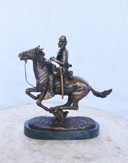 Remington replica Trooper of the plains bronze statue -  Size: 12" x 5" x 13"H.