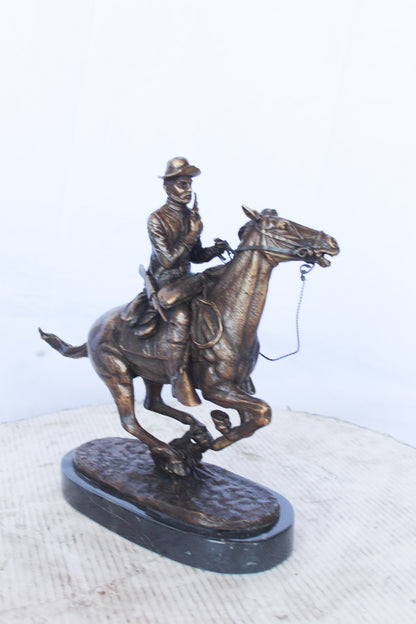Remington replica Trooper of the plains bronze statue -  Size: 12" x 5" x 13"H.