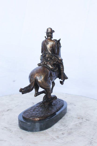 Remington replica Trooper of the plains bronze statue -  Size: 12" x 5" x 13"H.
