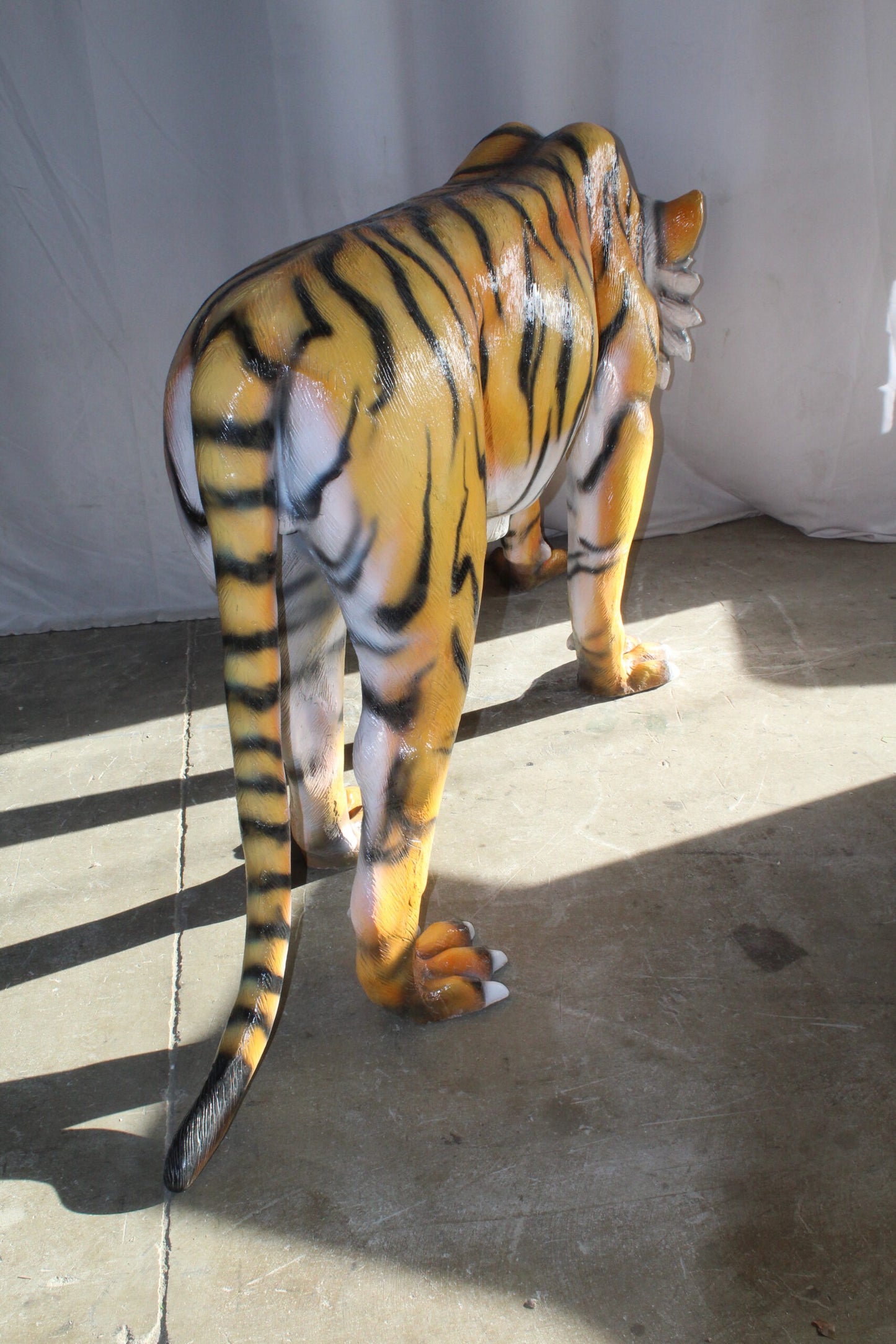 Life Size Fiberglass Tiger Statue, Captivating Majesty 92" x 20" x 40"H