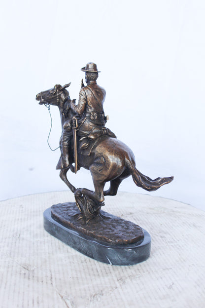 Remington replica Trooper of the plains bronze statue -  Size: 12" x 5" x 13"H.