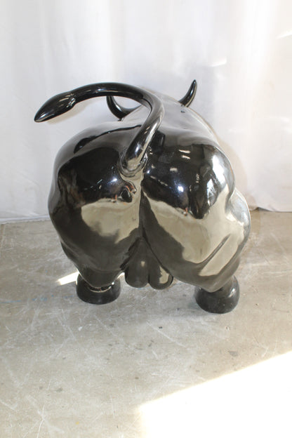 Iconic Giant Fiberglass Black Color Wall Street Bull 57" x 28" x 33"H