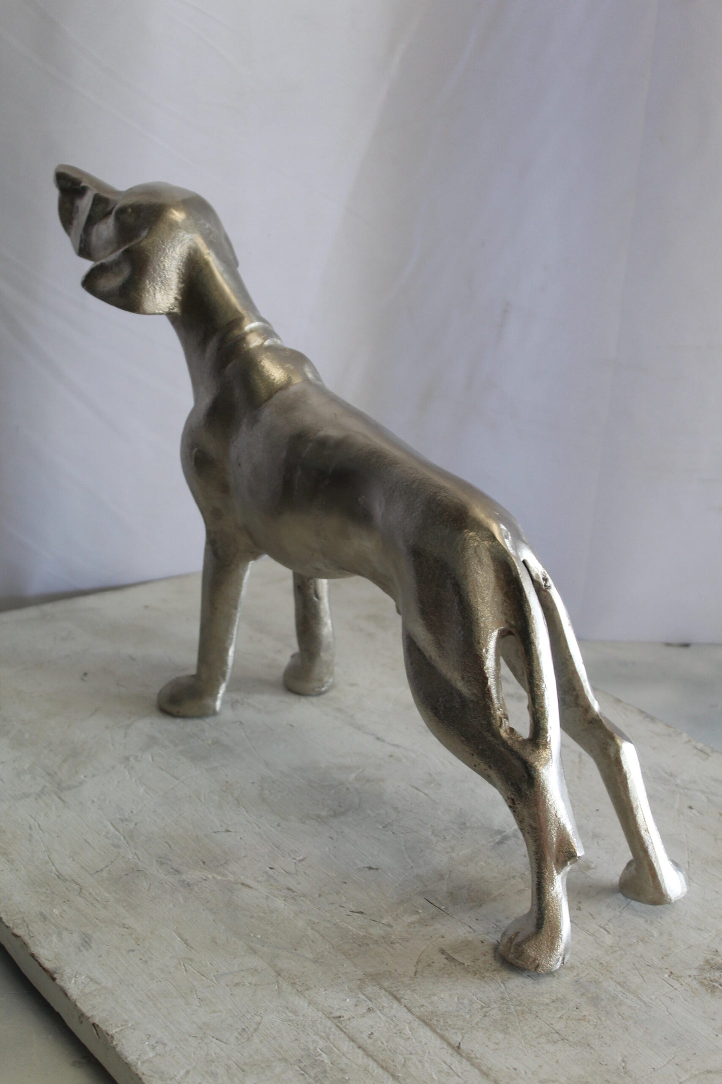 Aluminum Jagdhunde Dog Statue, Elegant Art Piece 22" x 6" x 15"H