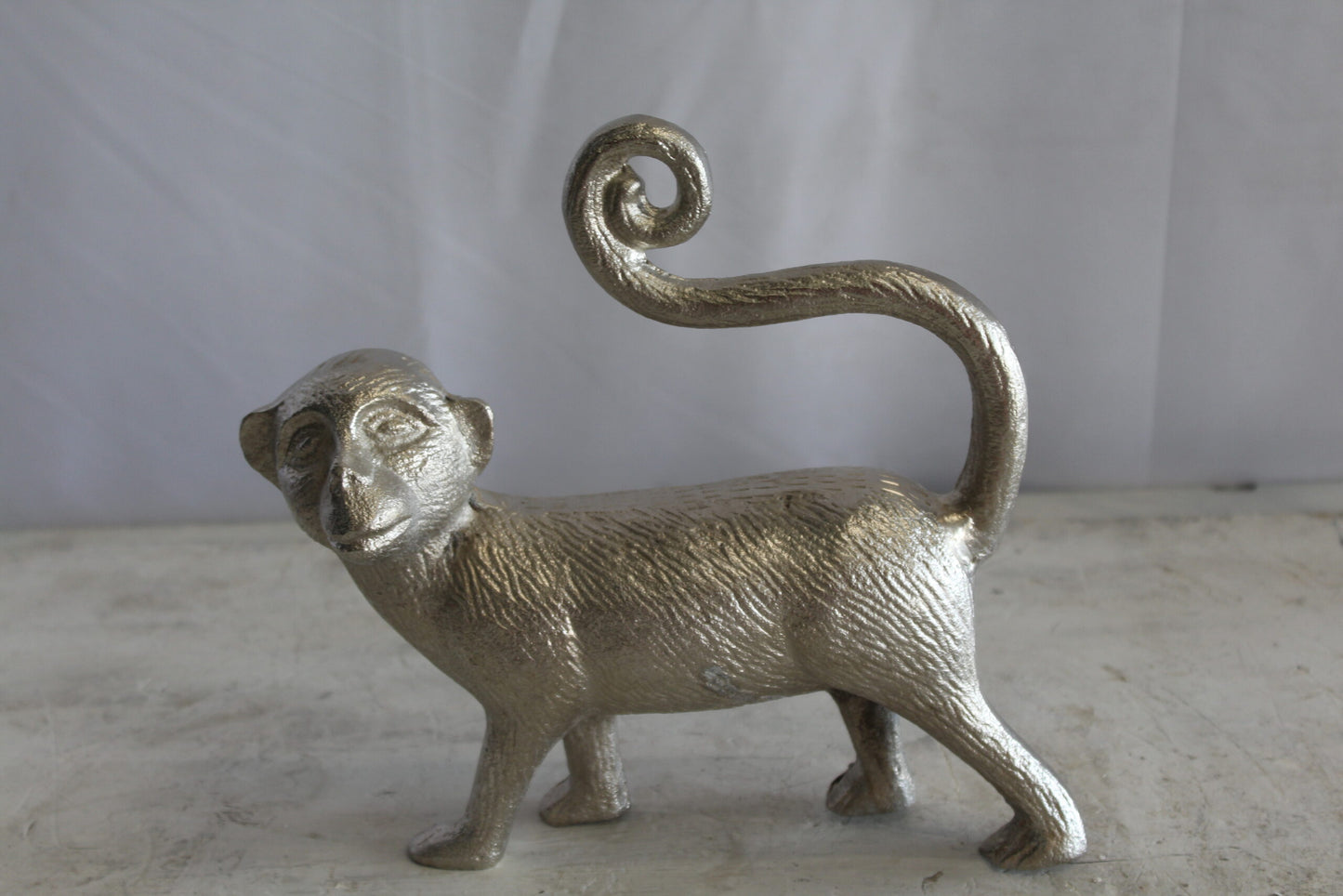 Aluminum Walking Monkey Statue, Playful Charm for Any Space 10" x 3" x 10"H