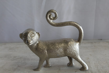 Aluminum Walking Monkey Statue, Playful Charm for Any Space 10" x 3" x 10"H