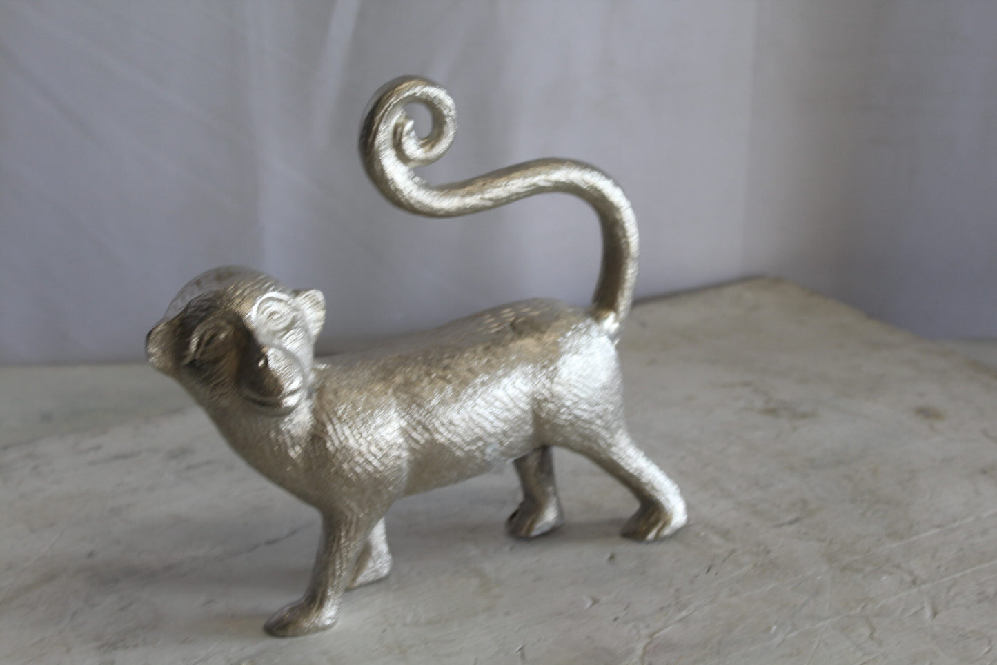 Aluminum Walking Monkey Statue, Playful Charm for Any Space 10" x 3" x 10"H