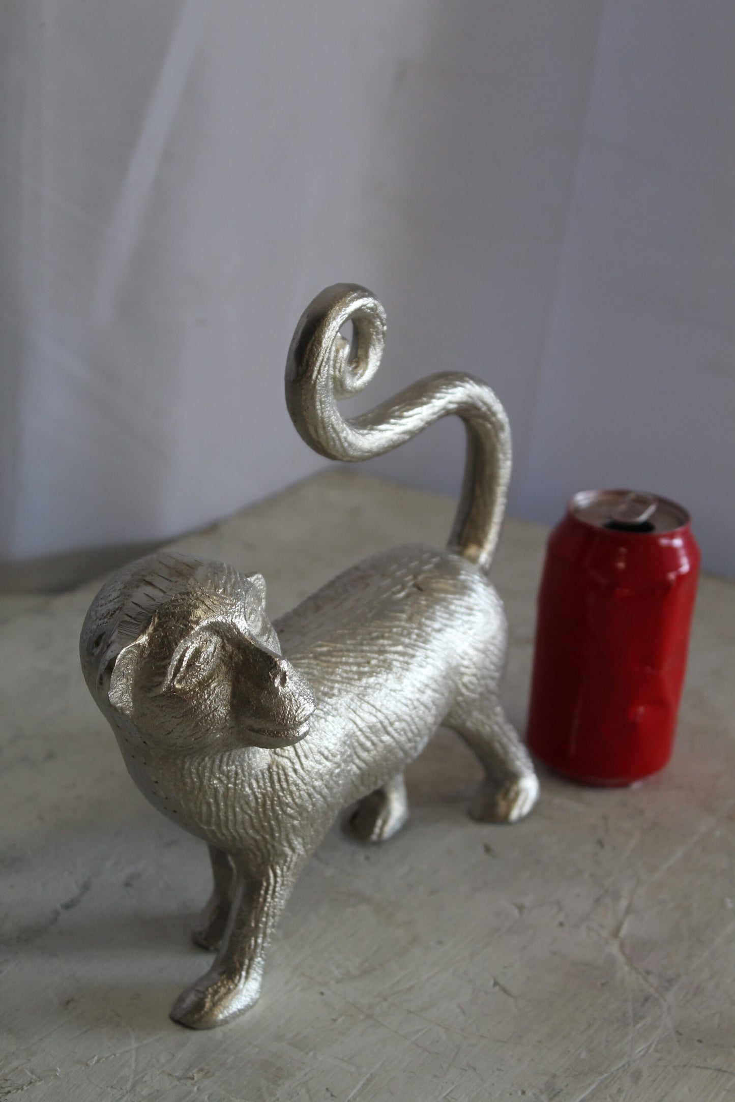 Aluminum Walking Monkey Statue, Playful Charm for Any Space 10" x 3" x 10"H