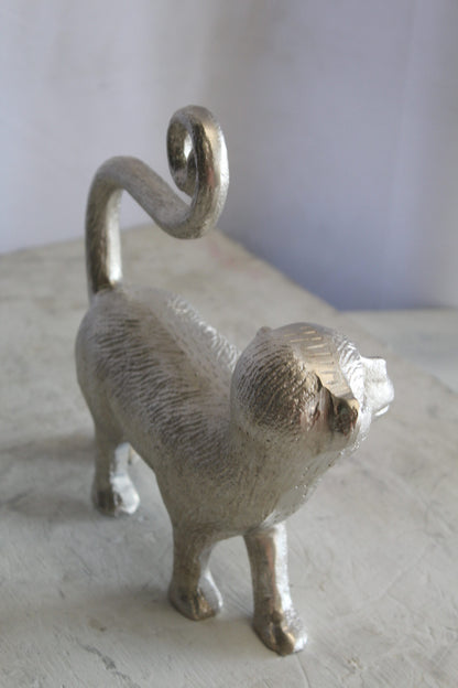 Aluminum Walking Monkey Statue, Playful Charm for Any Space 10" x 3" x 10"H