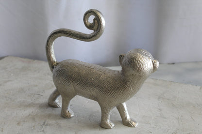 Aluminum Walking Monkey Statue, Playful Charm for Any Space 10" x 3" x 10"H