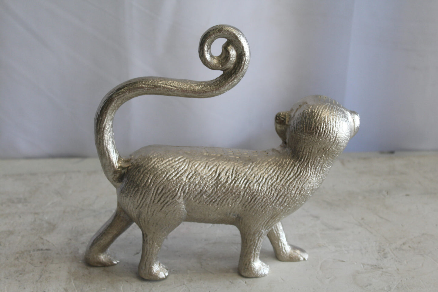 Aluminum Walking Monkey Statue, Playful Charm for Any Space 10" x 3" x 10"H
