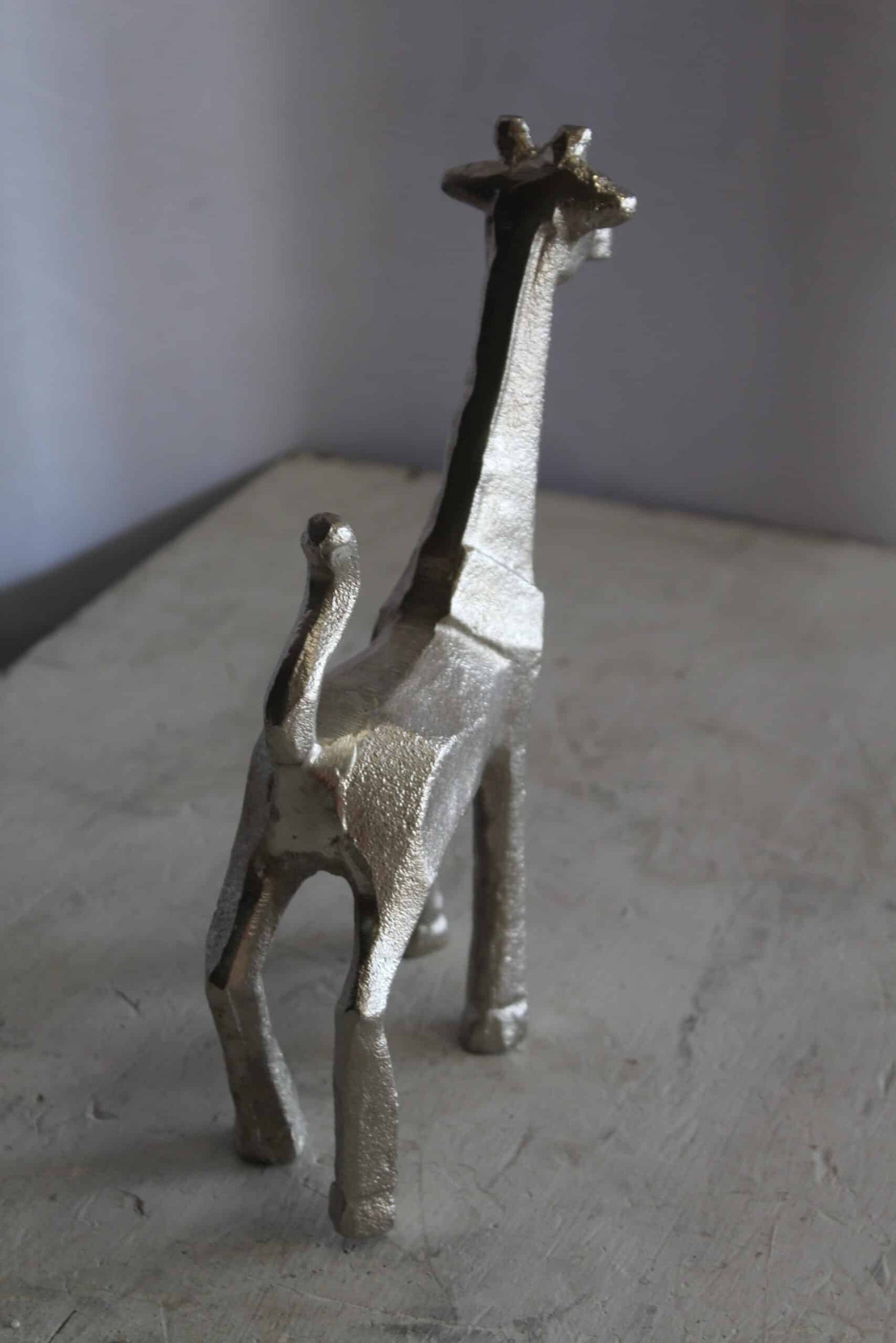Aluminum Giraffe Statue, Elegant Miniature Accent for Any Space 7" x 3" x 10"H