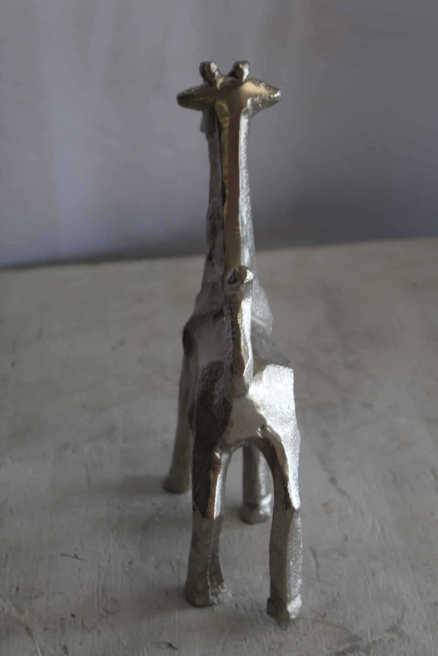 Aluminum Giraffe Statue, Elegant Miniature Accent for Any Space 7" x 3" x 10"H