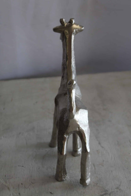 Aluminum Giraffe Statue, Elegant Miniature Accent for Any Space 7" x 3" x 10"H
