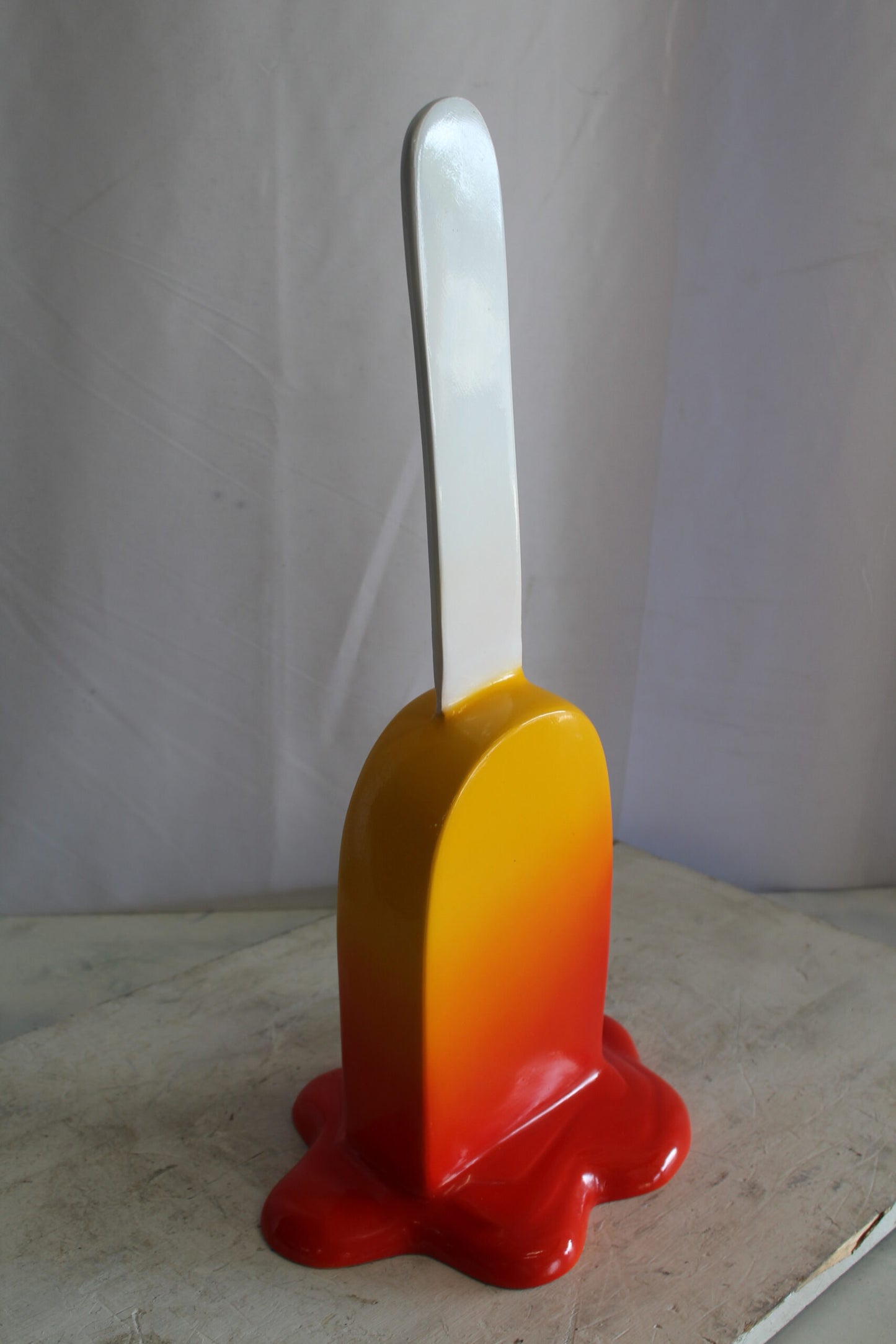 Red and Orange, Giant Popsicle made of Fiberglass 9" x 12" x 24"H