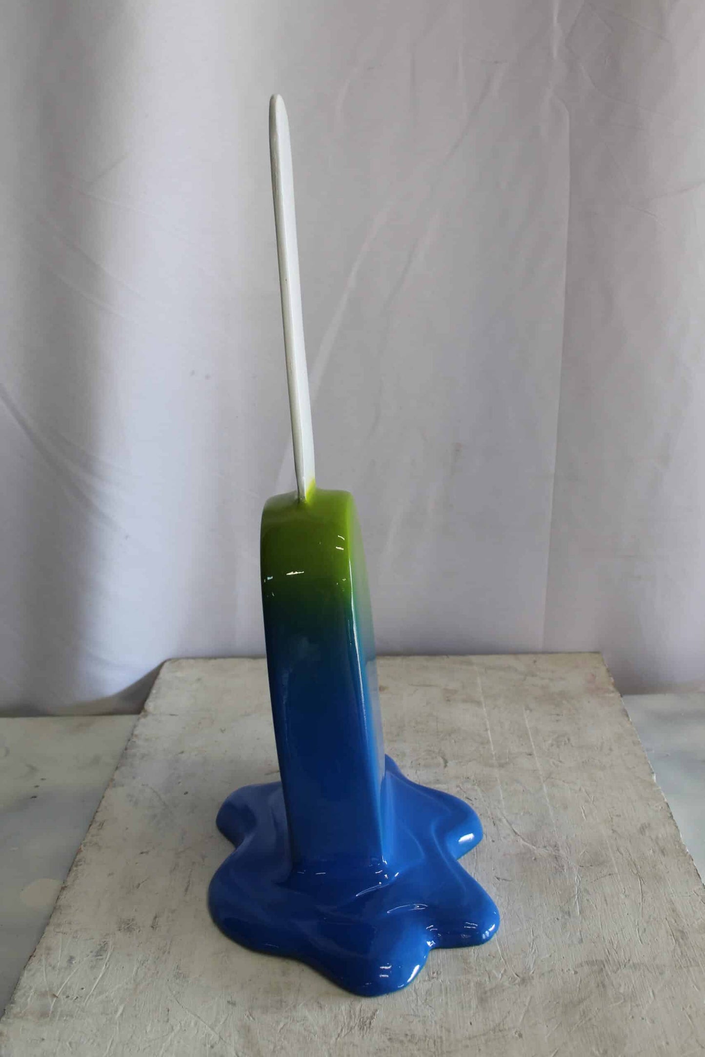 Green and Blue, Giant Popsicle made of Fiberglass 9" x 12" x 24"H