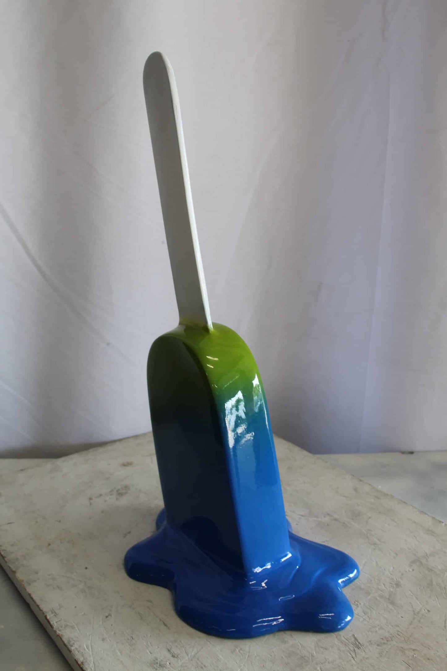 Green and Blue, Giant Popsicle made of Fiberglass 9" x 12" x 24"H