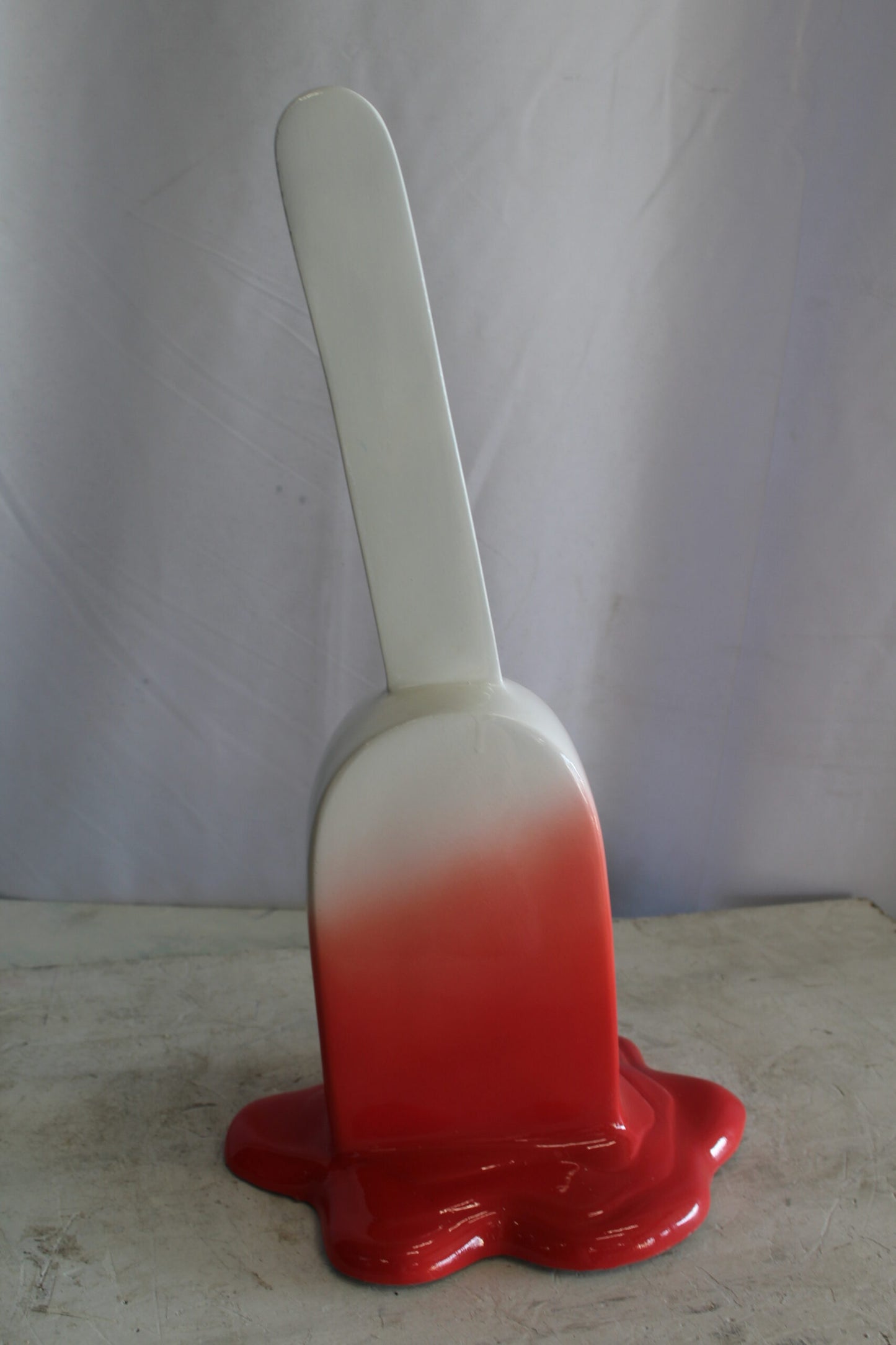 Red and White, Giant Popsicle made of Fiberglass 9" x 12" x 24"H