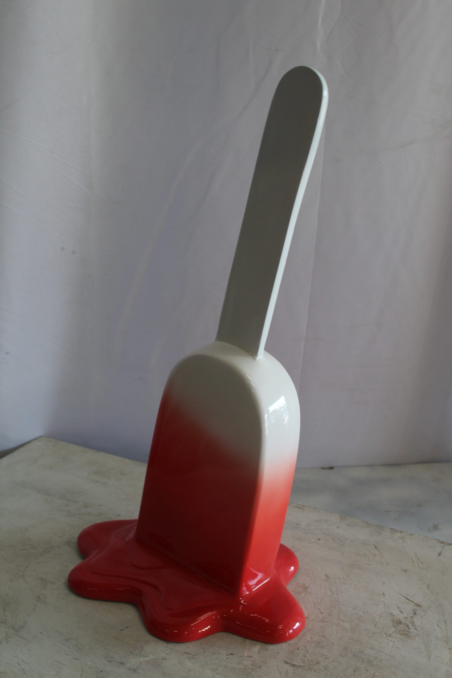 Red and White, Giant Popsicle made of Fiberglass 9" x 12" x 24"H
